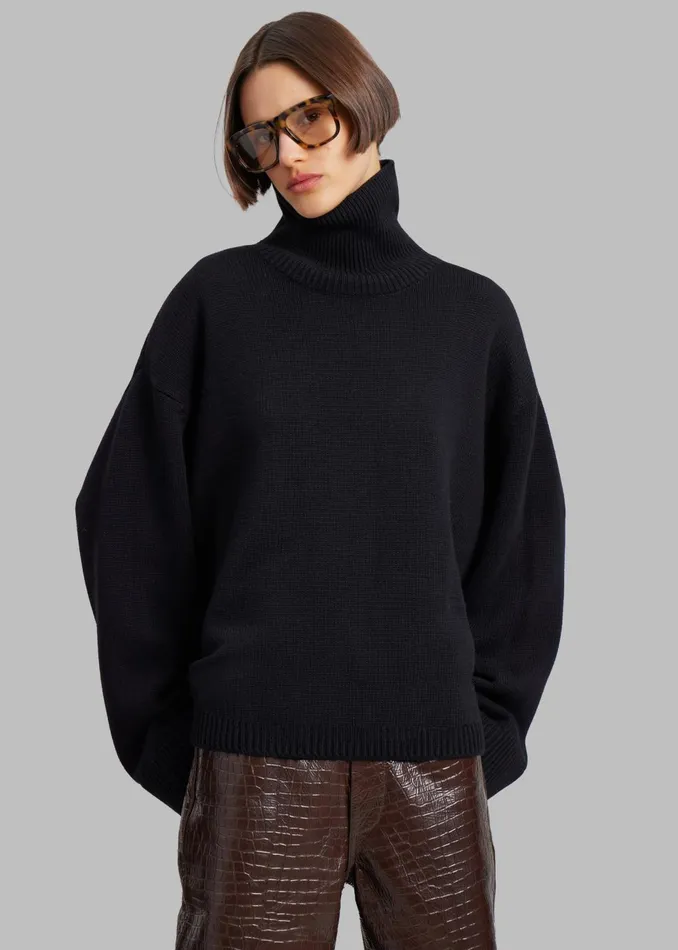 Women Rhea Trapeze Turtleneck 8211 Black The Frankie Shop Knitwear