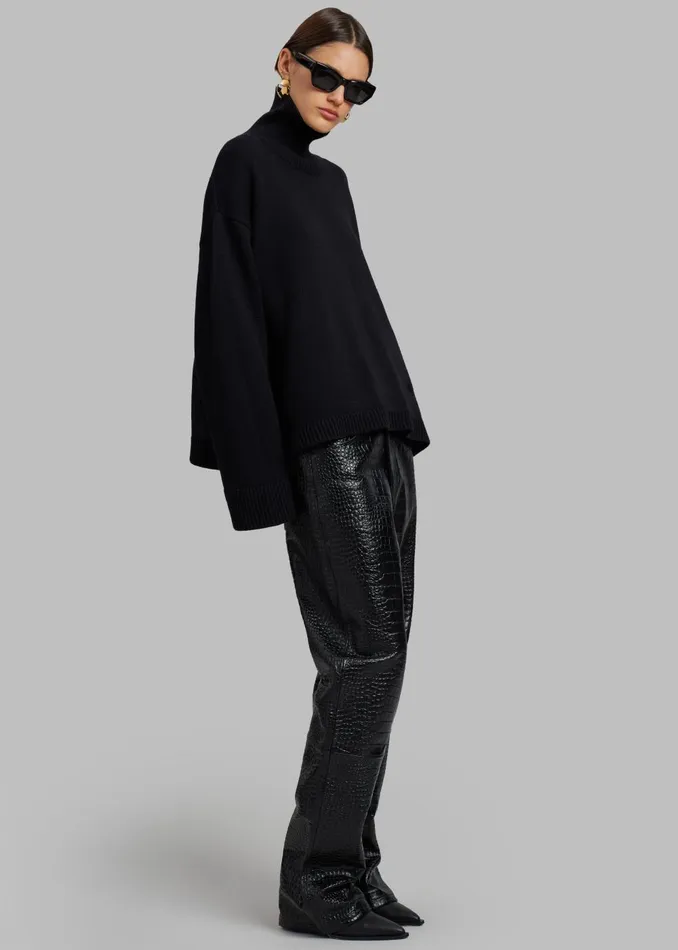 Women Rhea Trapeze Turtleneck 8211 Black The Frankie Shop Knitwear