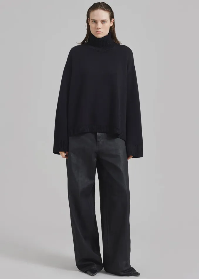 Women Rhea Trapeze Turtleneck 8211 Black The Frankie Shop Knitwear