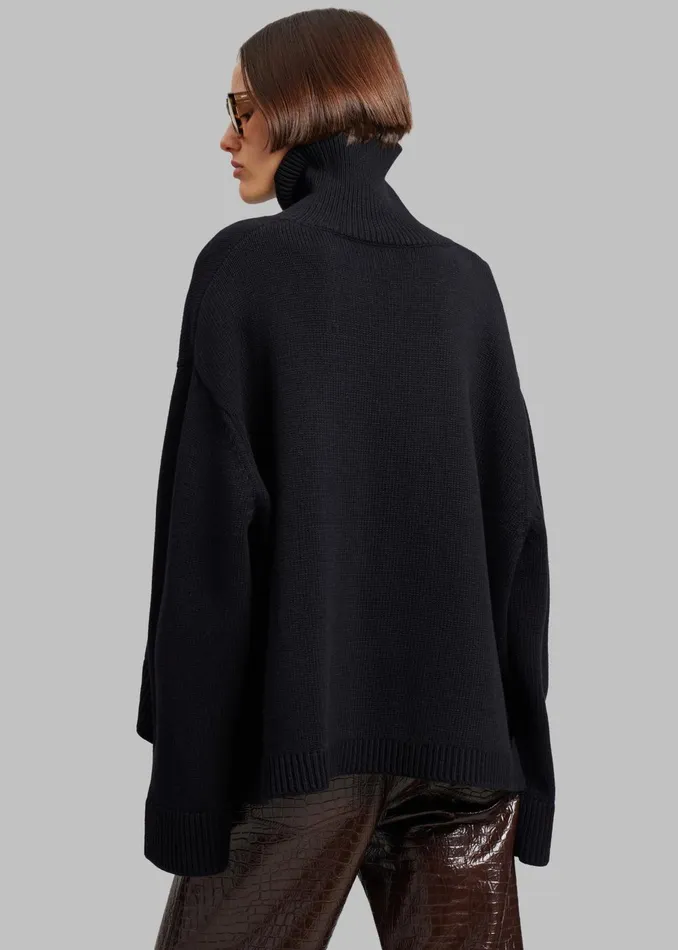 Women Rhea Trapeze Turtleneck 8211 Black The Frankie Shop Knitwear