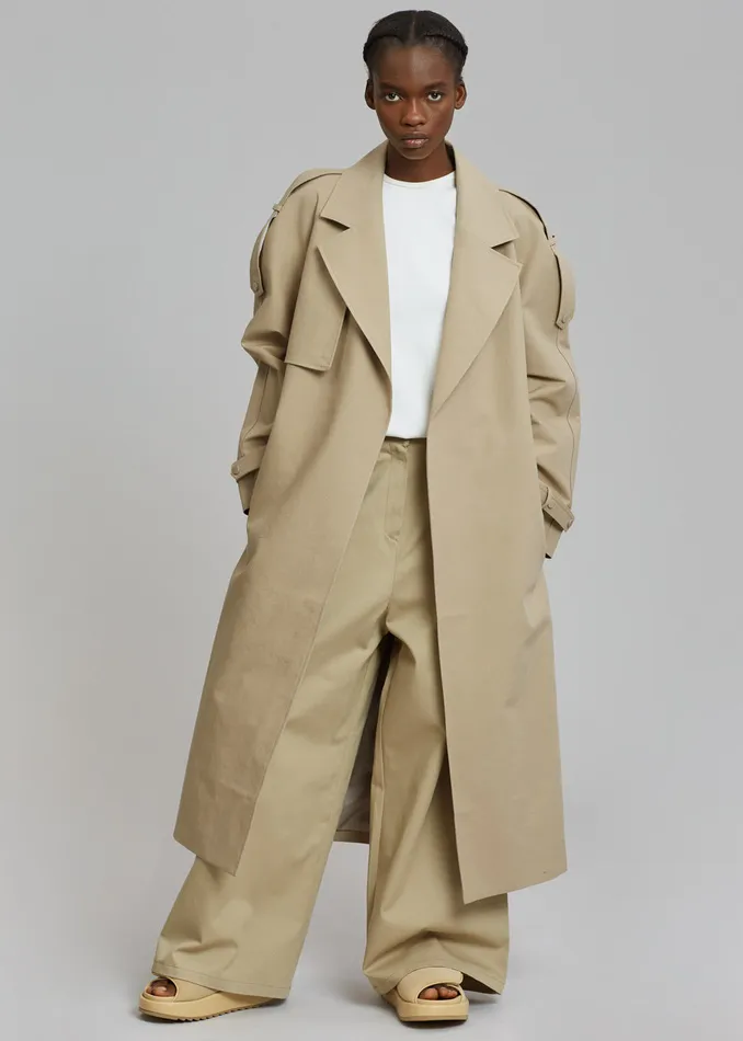 Women Rhodes Trench Coat 8211 Natural The Frankie Shop Outerwear