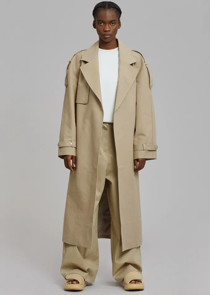 Women Rhodes Trench Coat 8211 Natural The Frankie Shop Outerwear