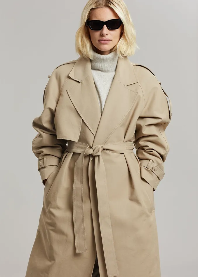 Women Rhodes Trench Coat 8211 Natural The Frankie Shop Outerwear