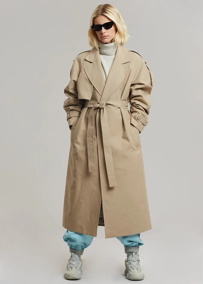 Women Rhodes Trench Coat 8211 Natural The Frankie Shop Outerwear