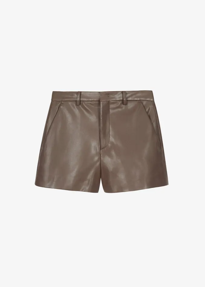 Women Riga Faux Leather Hot Pants 8211 Brown The Frankie Shop Bottoms