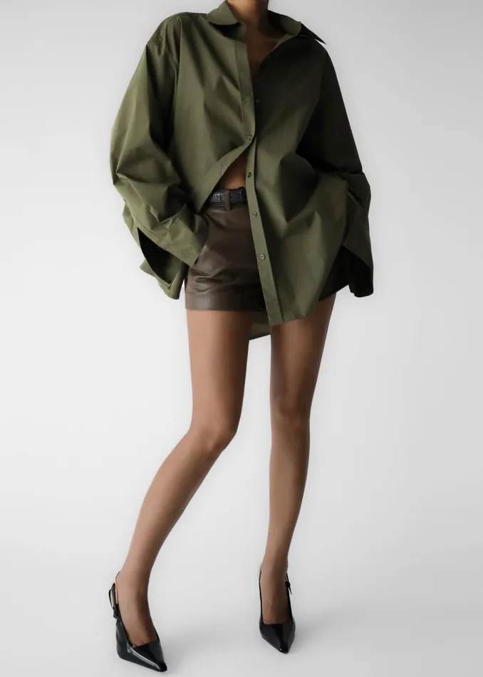 Women Riga Faux Leather Hot Pants 8211 Brown The Frankie Shop Bottoms