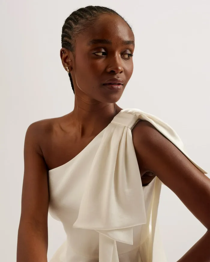 Women RIKUTO 8211 Draped One Shoulder Midi Dress Ivory Ted Baker Dresses Women RIKUTO 8211 Draped One Shoulder Midi Dress Ivory Ted Baker Dresses