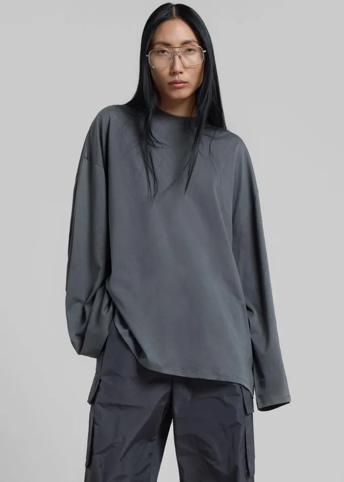 Women Rio Oversized Sleeve Tee 8211 Khaki The Frankie Shop Tops