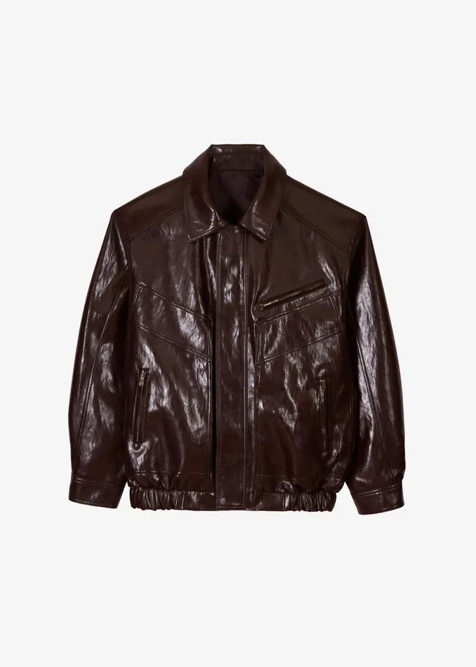 Women Risner Faux Leather Jacket 8211 Burgundy The Frankie Shop Outerwear