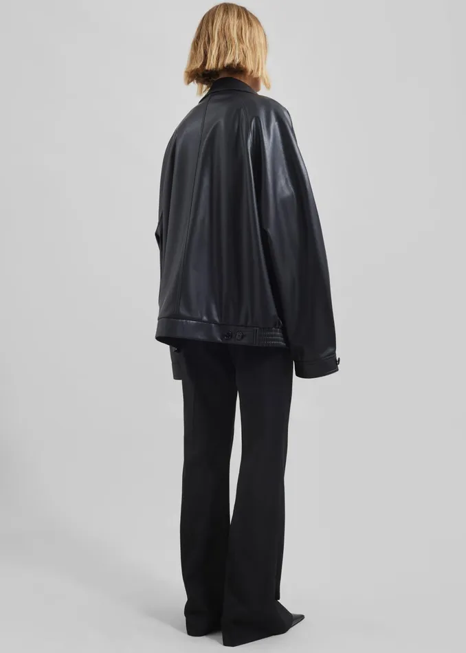 Women Roisin Faux Leather Jacket 8211 Black The Frankie Shop Outerwear