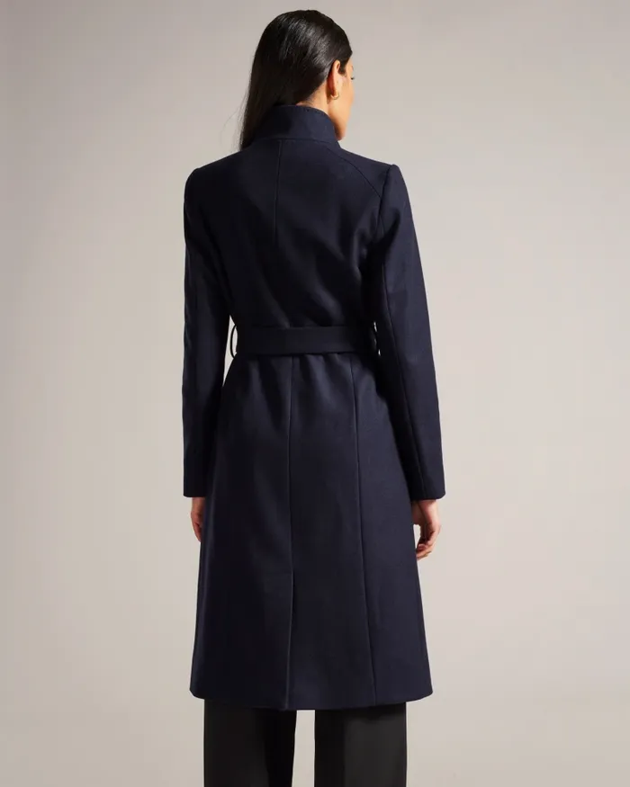 Women ROSE 8211 Wool Wrap Coat Navy Ted Baker Coats and Jackets