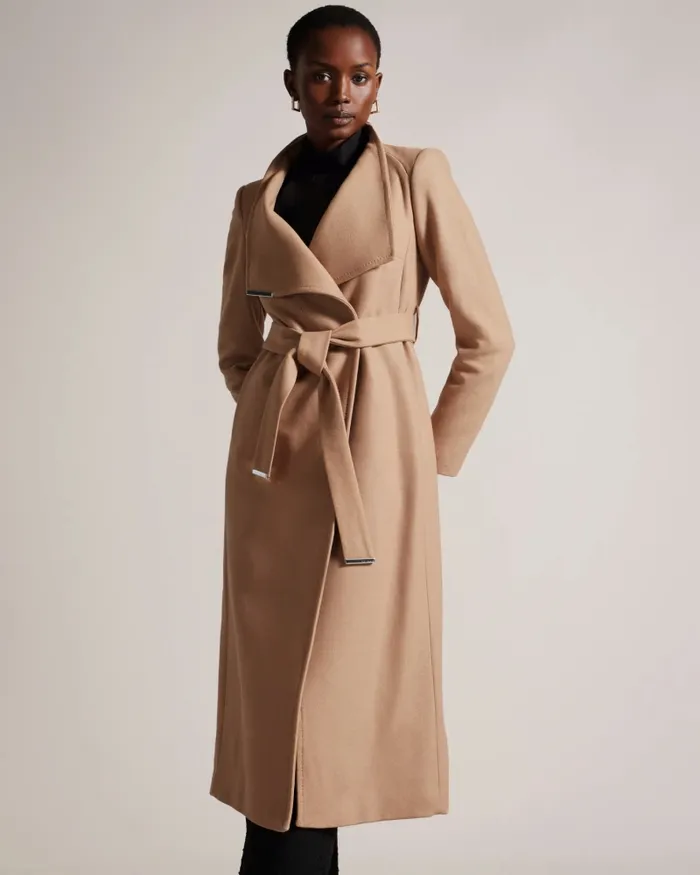 Women ROSELL 8211 Longline Wool Wrap Coat Camel Ted Baker Coats and Jackets Women ROSELL 8211 Longline Wool Wrap Coat Camel Ted Baker Coats and Jackets