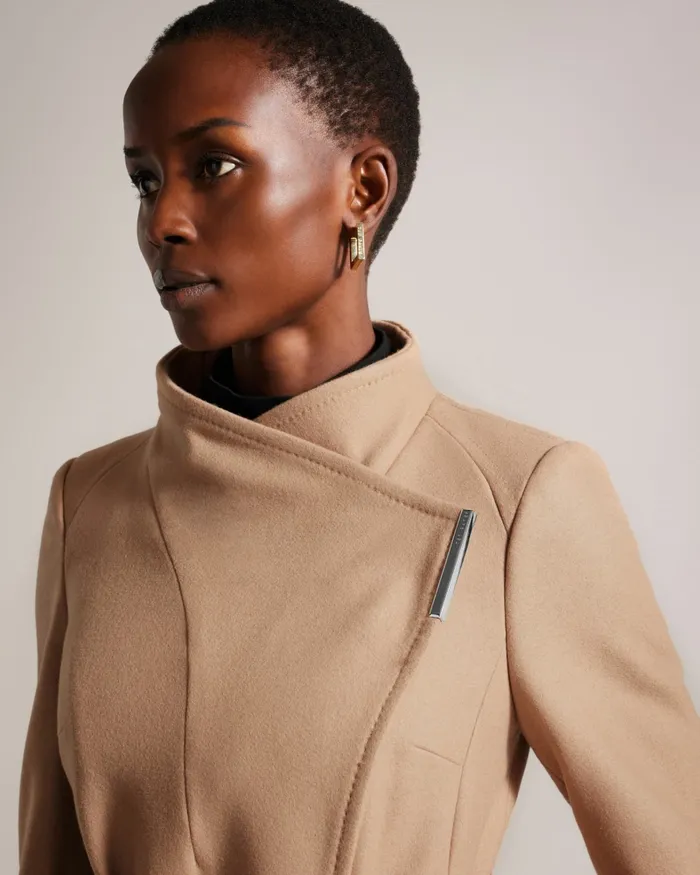 Women ROSELL 8211 Longline Wool Wrap Coat Camel Ted Baker Coats and Jackets Women ROSELL 8211 Longline Wool Wrap Coat Camel Ted Baker Coats and Jackets