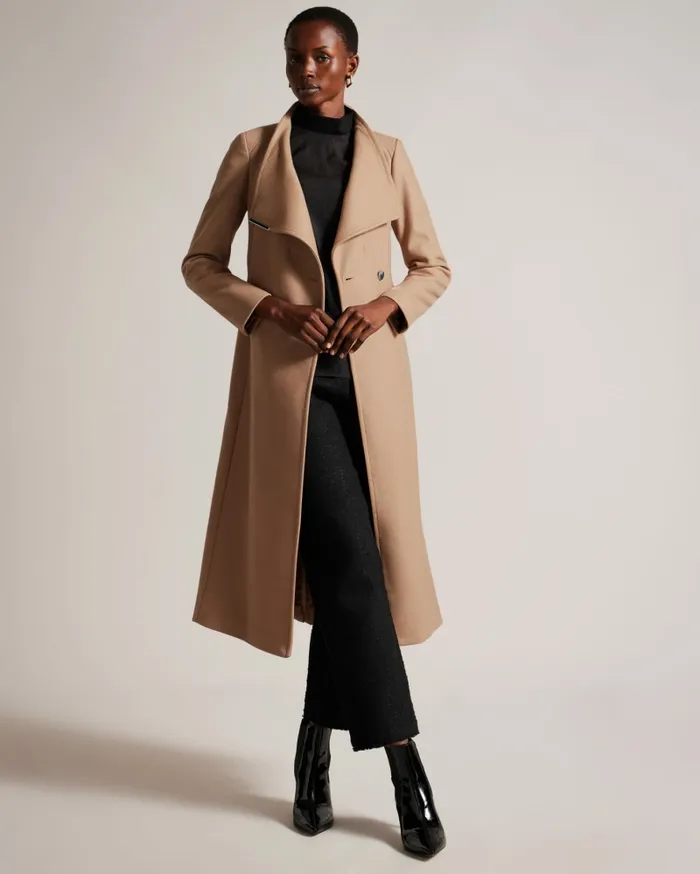 Women ROSELL 8211 Longline Wool Wrap Coat Camel Ted Baker Coats and Jackets Women ROSELL 8211 Longline Wool Wrap Coat Camel Ted Baker Coats and Jackets