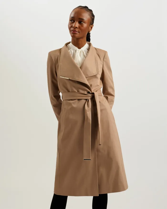 Women ROSINA 8211 Midi Length Wrap Trench Coat Browntan Ted Baker Coats and Jackets Women ROSINA 8211 Midi Length Wrap Trench Coat Browntan Ted Baker Coats and Jackets