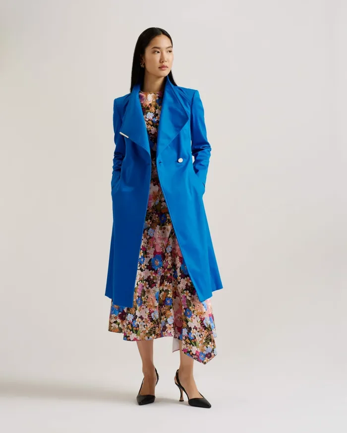 Women ROSINA 8211 Midi Length Wrap Trench Coat Medium Blue Ted Baker Coats and Jackets Women ROSINA 8211 Midi Length Wrap Trench Coat Medium Blue Ted Baker Coats and Jackets