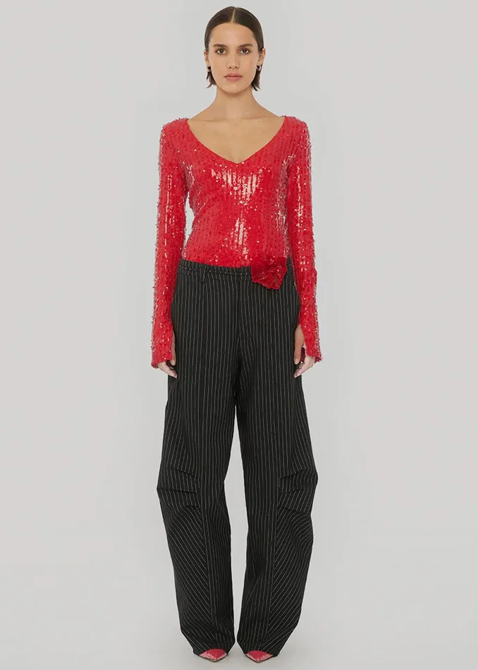Women Rotate Cargo Pants 8211 Black Pinstripe The Frankie Shop Bottoms