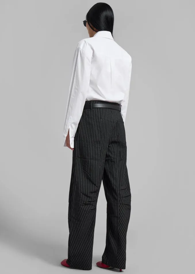 Women Rotate Cargo Pants 8211 Black Pinstripe The Frankie Shop Bottoms