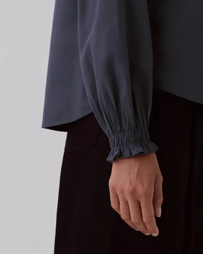 Women Ruffle Neck Blouse Odyssey Gray Comptoir Des Cotonniers Blouses and Shirts and Tops