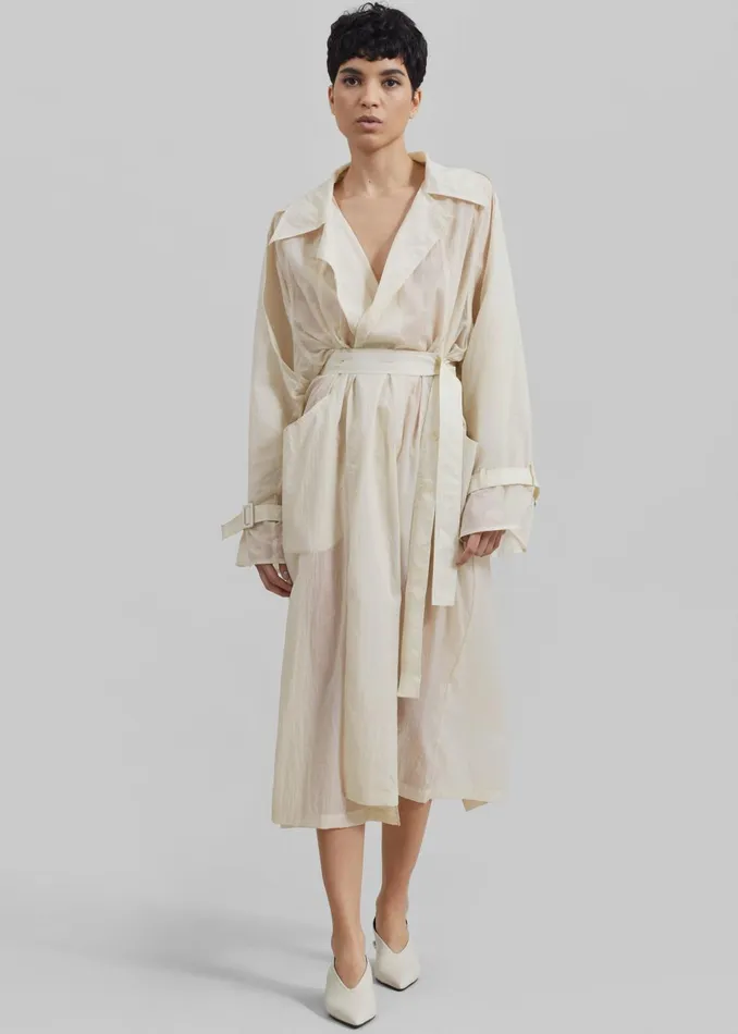 Women Sal Trench Coat 8211 Ivory The Frankie Shop Outerwear