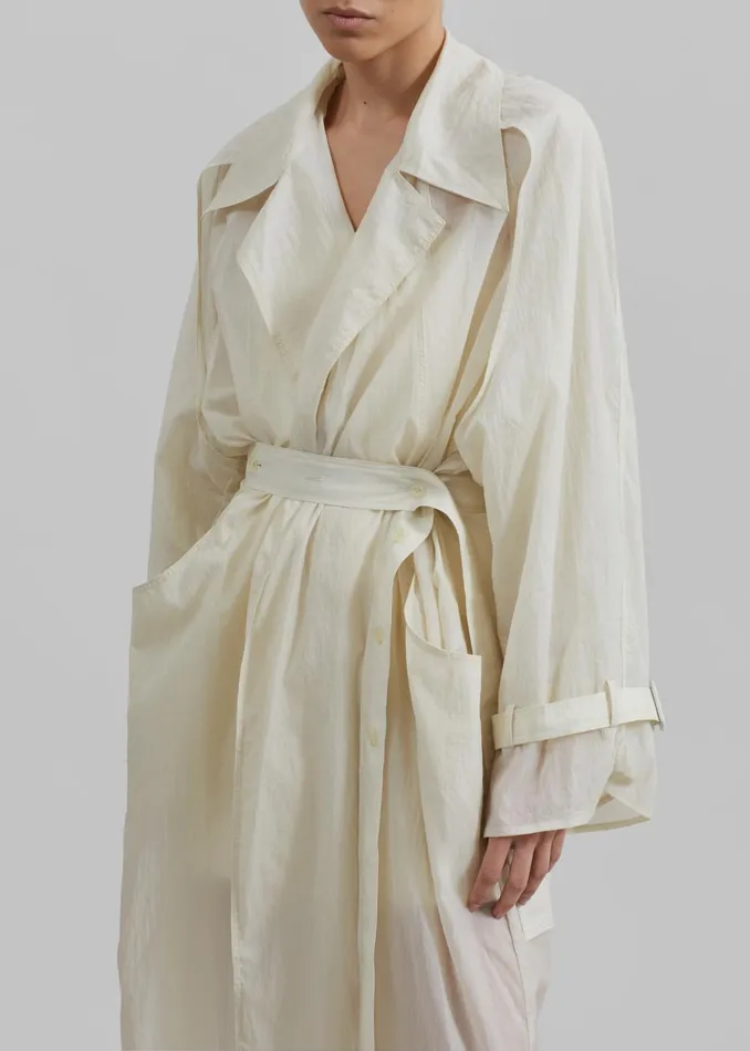 Women Sal Trench Coat 8211 Ivory The Frankie Shop Outerwear