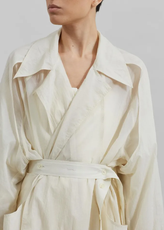 Women Sal Trench Coat 8211 Ivory The Frankie Shop Outerwear