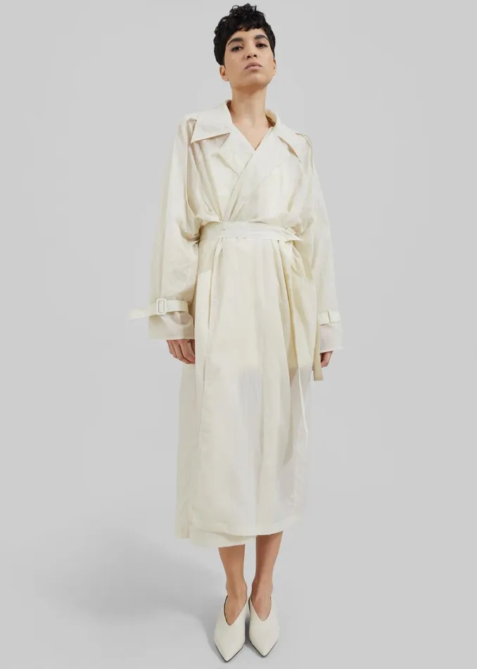 Women Sal Trench Coat 8211 Ivory The Frankie Shop Outerwear