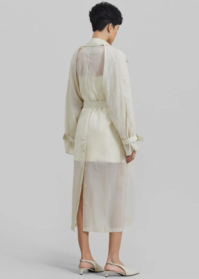 Women Sal Trench Coat 8211 Ivory The Frankie Shop Outerwear