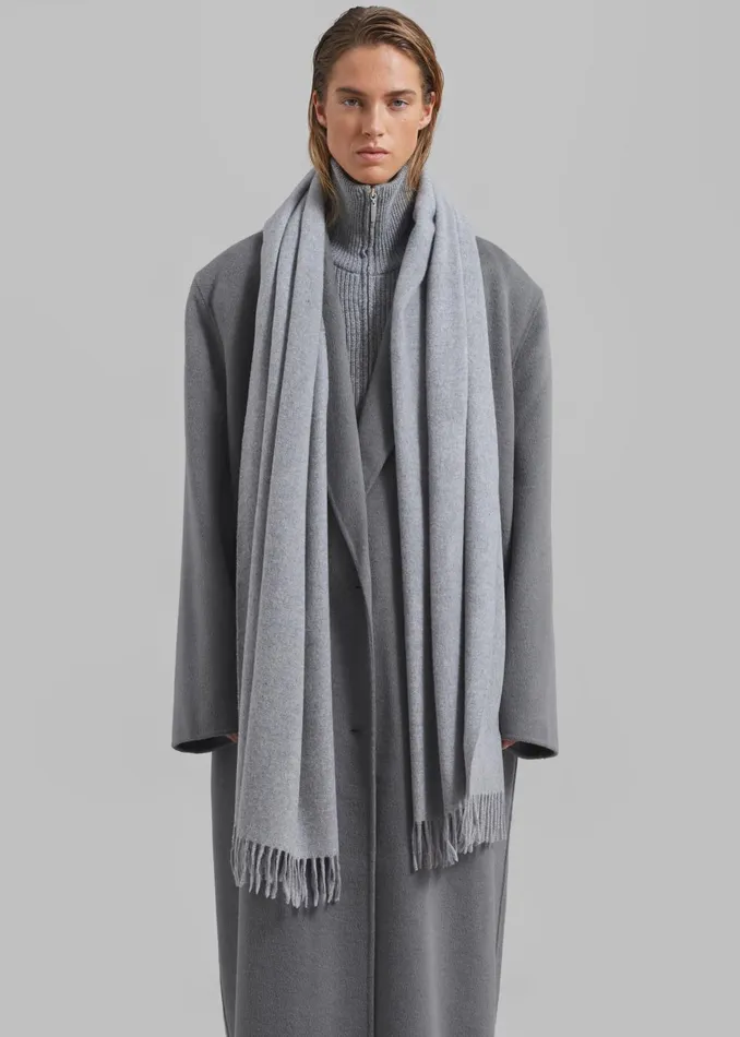 Women Samse Samse Accola Maxi Scarf 8211 Grey Melange The Frankie Shop