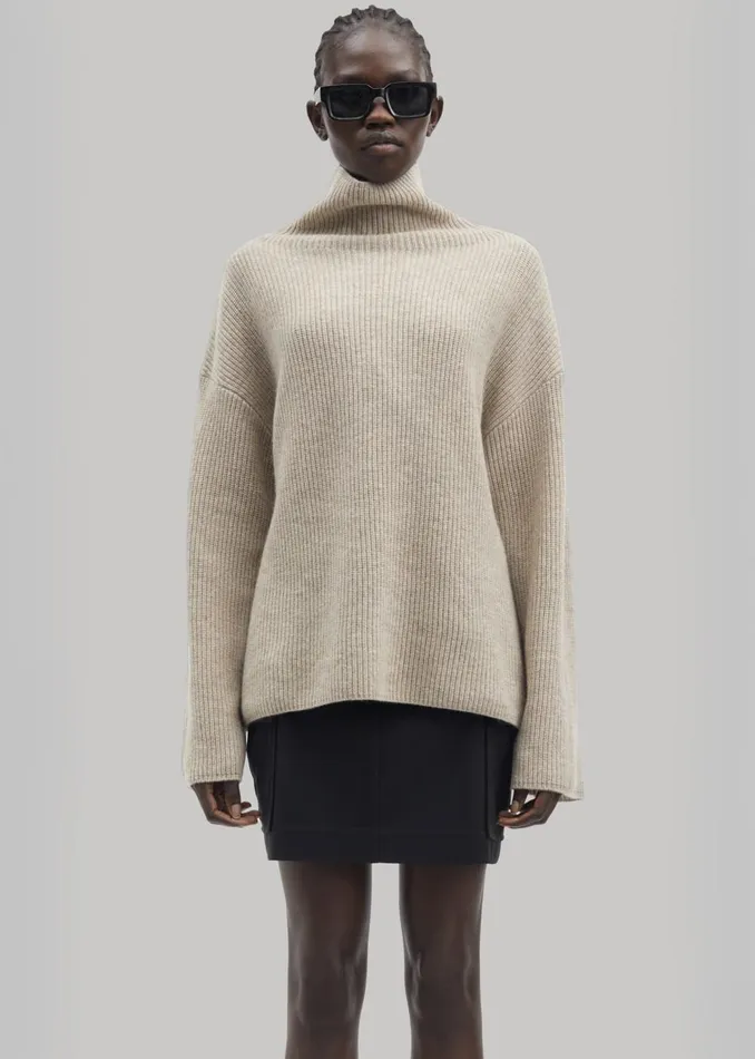 Women Samse Samse Sazlata Turtleneck 8211 Khaki Melange The Frankie Shop Knitwear
