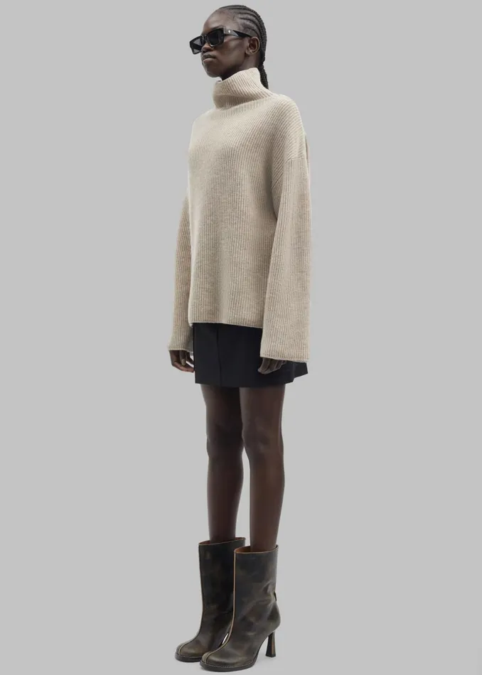 Women Samse Samse Sazlata Turtleneck 8211 Khaki Melange The Frankie Shop Knitwear