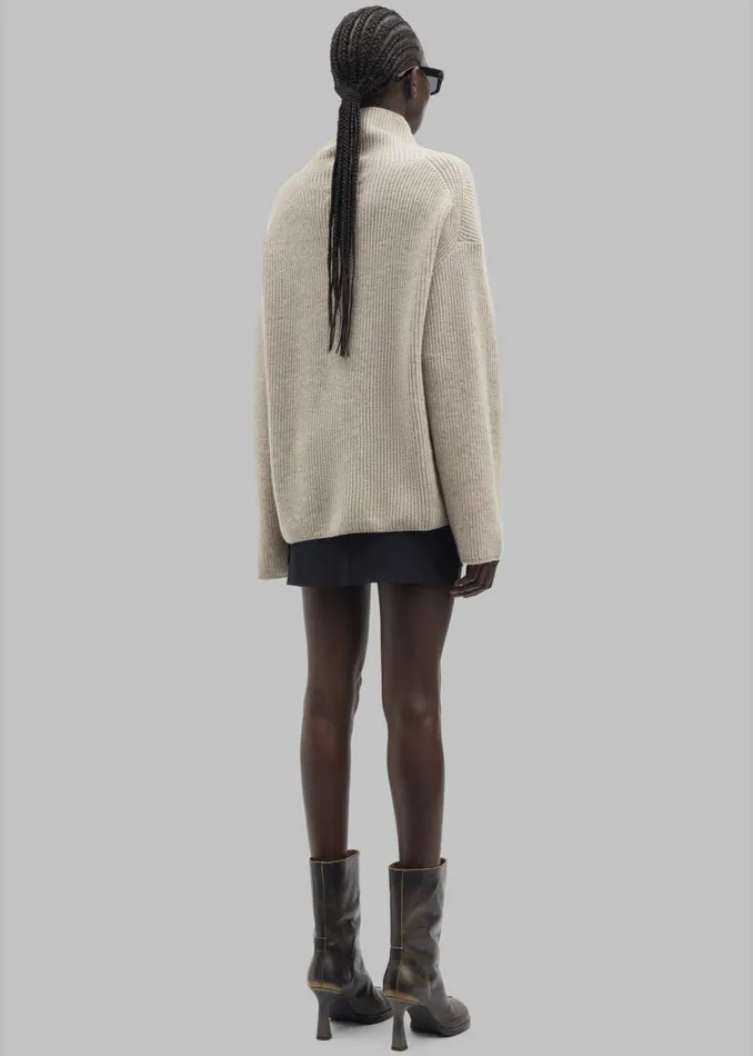 Women Samse Samse Sazlata Turtleneck 8211 Khaki Melange The Frankie Shop Knitwear