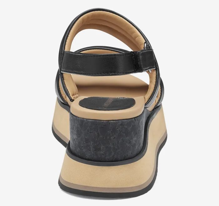 Women Sandals Johnston and Murphy Colleen DoubleBand Sandal Black Glove Leather