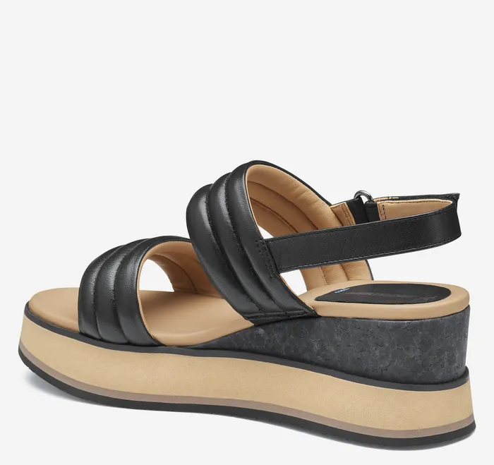Women Sandals Johnston and Murphy Colleen DoubleBand Sandal Black Glove Leather