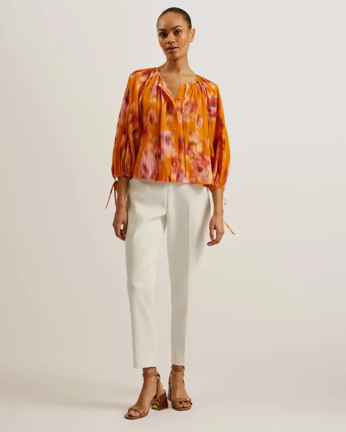 Women SAPHYA 8211 Relaxed Fit Tie Detail Blouse Orange Ted Baker Tops and Blouses Women SAPHYA 8211 Relaxed Fit Tie Detail Blouse Orange Ted Baker Tops and Blouses