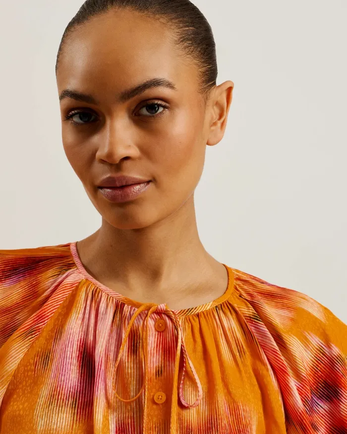 Women SAPHYA 8211 Relaxed Fit Tie Detail Blouse Orange Ted Baker Tops and Blouses Women SAPHYA 8211 Relaxed Fit Tie Detail Blouse Orange Ted Baker Tops and Blouses