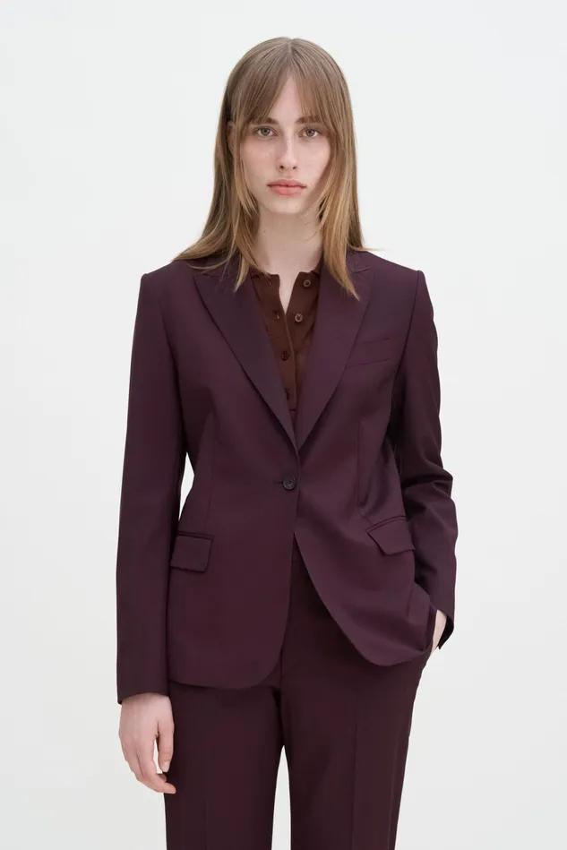 Women Sasha Cool Wool Blazer Burgundy Filippa K Blazers