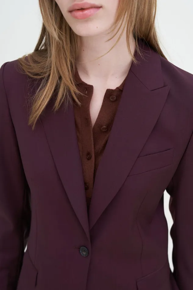 Women Sasha Cool Wool Blazer Burgundy Filippa K Blazers