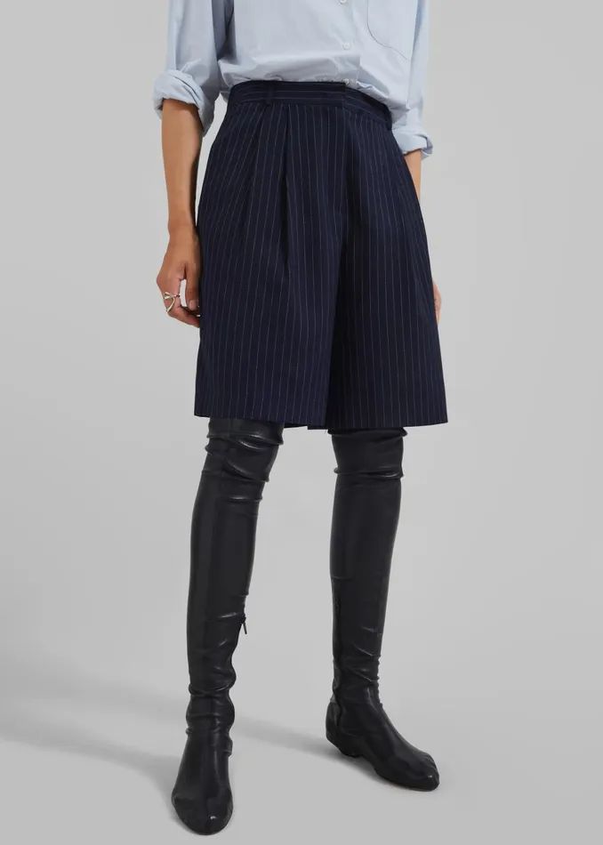 Women Sava Bermuda Shorts 8211 NavyWhite Stripe The Frankie Shop Bottoms