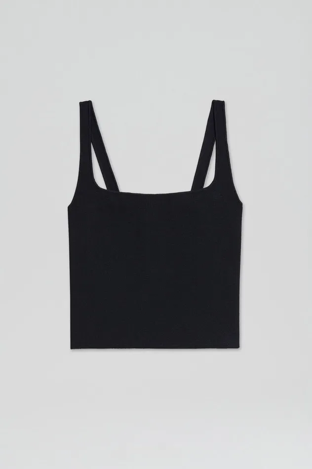 Women Scanlan Theodore CREPE KNIT SQUARE CAMISOLE NAVY Tops