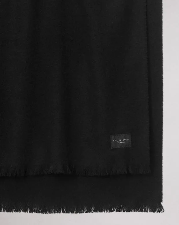 Women Scarves and Ponchos Rag and Bone Joni Wool Scarf Black