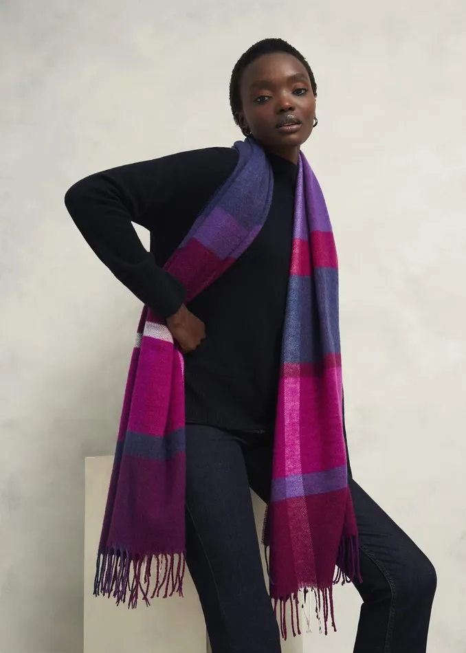 Women Scarves Hobbs Elsa Scarf Purple Multi