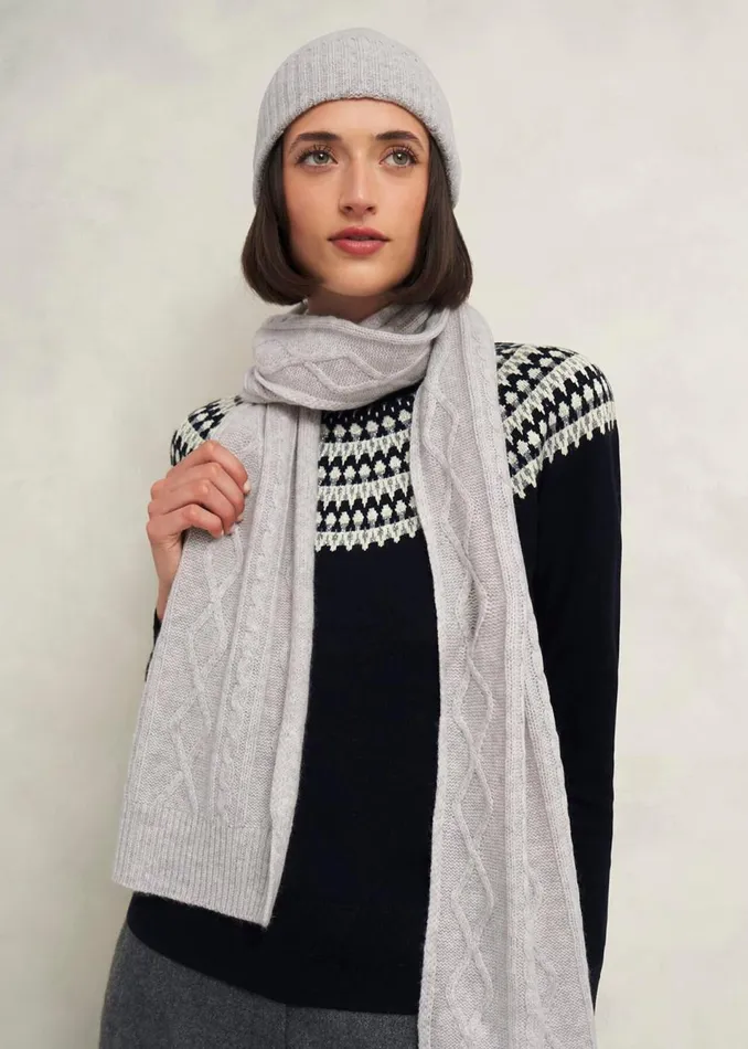 Women Scarves Hobbs Steph Wool Scarf Pale Grey