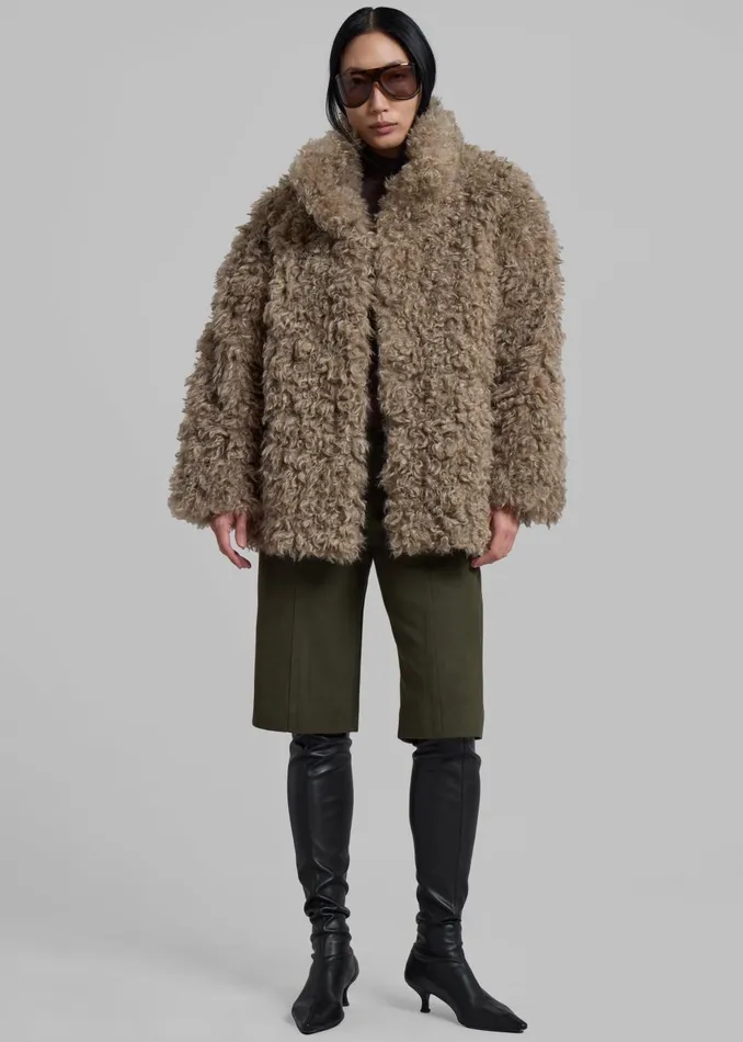Women Scotia Faux Shearling Jacket 8211 Beige The Frankie Shop Outerwear