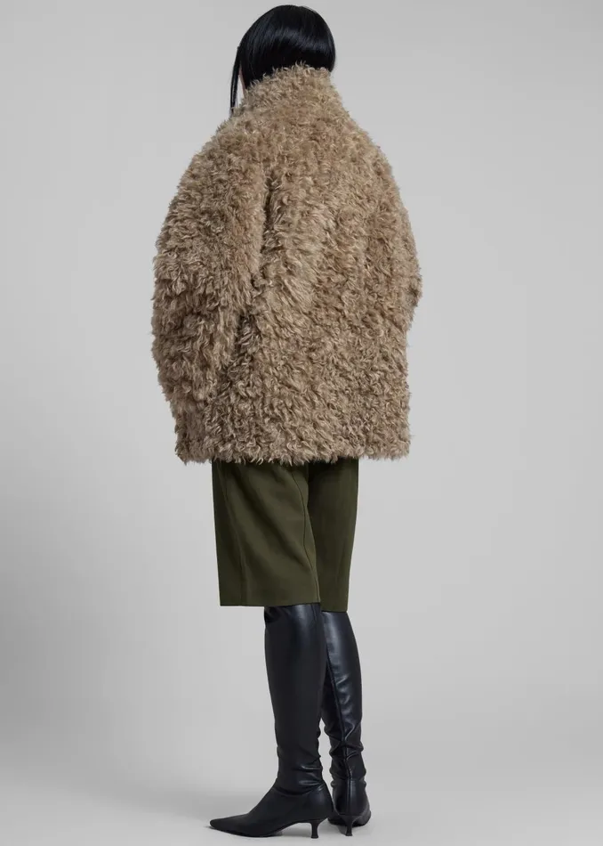 Women Scotia Faux Shearling Jacket 8211 Beige The Frankie Shop Outerwear