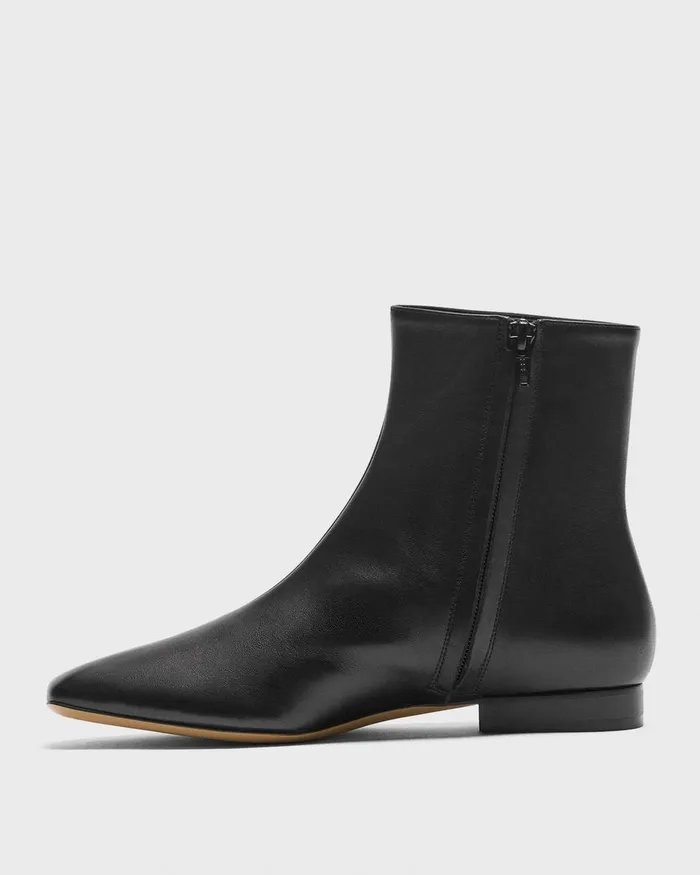 Women Shoes Theory Zip Bootie In Leather Black