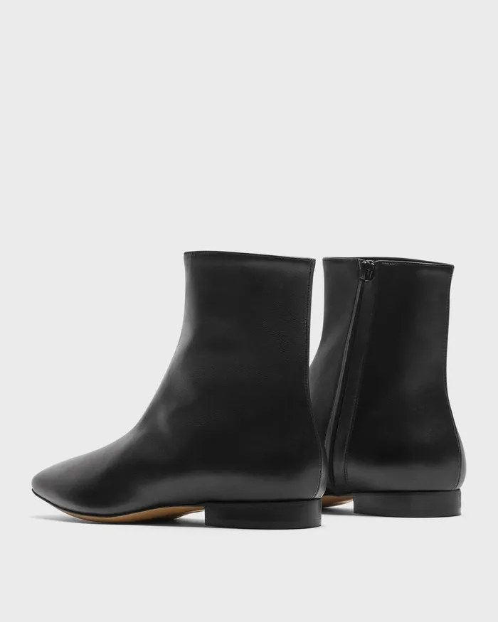 Women Shoes Theory Zip Bootie In Leather Black