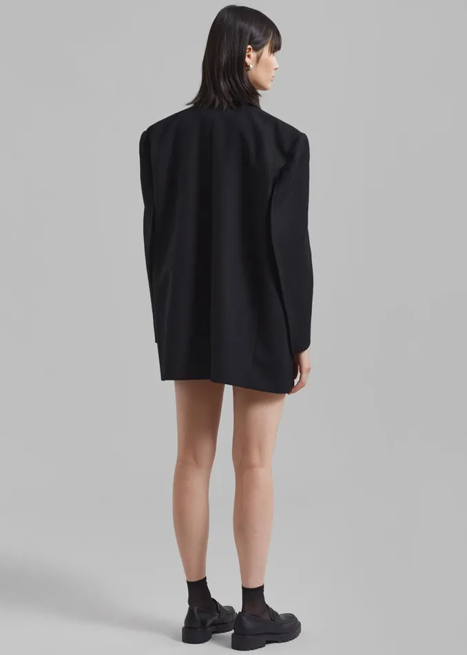 Women Silas Oversized Wool Blazer 8211 Black The Frankie Shop Outerwear
