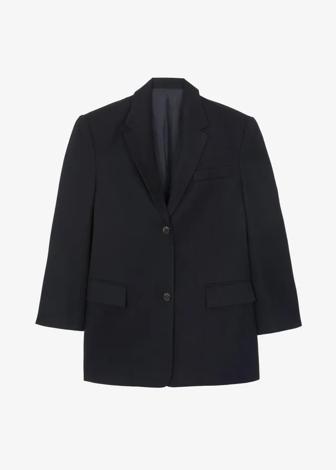 Women Silas Oversized Wool Blazer 8211 Black The Frankie Shop Outerwear