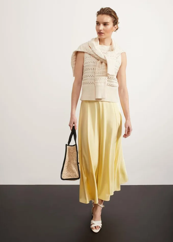 Women Skirts Hobbs Charteris Skirt Pale Yellow